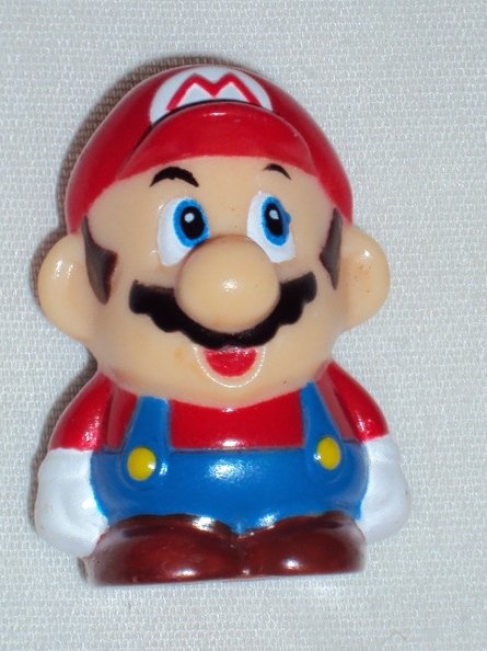 DSC08583 - This is a Mario "Mario Party 2" "Finger Puppet" capsule figure. The set includes Yoshi, Bowser, Wario, and Donkey Kong. Hudson. 2000. DSC08583